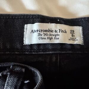 Abercrombie & Fitch Black High Rise Straight Jeans